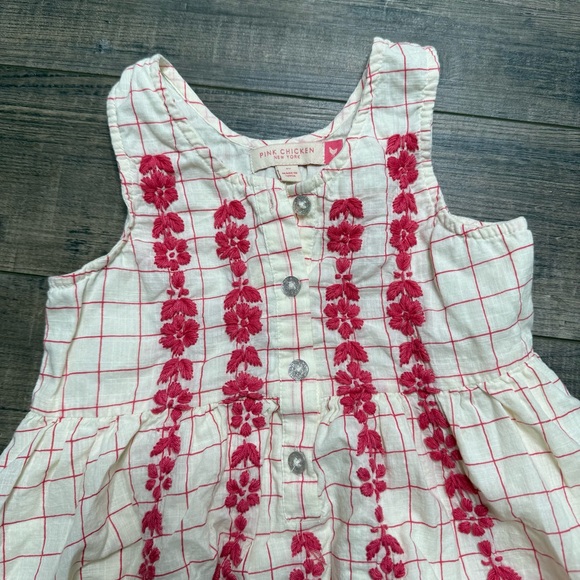 Pink Chicken Cream Pink Florak Embroidery Dress - Picture 2 of 10